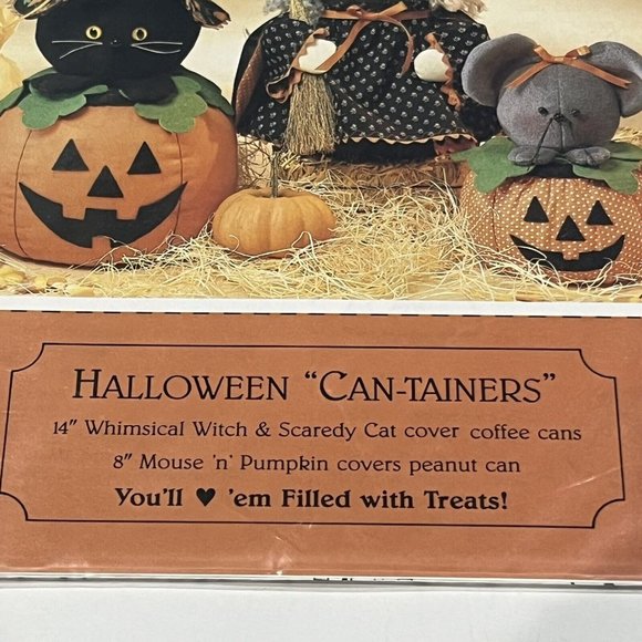 Four Holiday Animal Angel Cloth Doll Patterns Uncut Frog Squirrel Halloween Cat - Picture 7 of 16